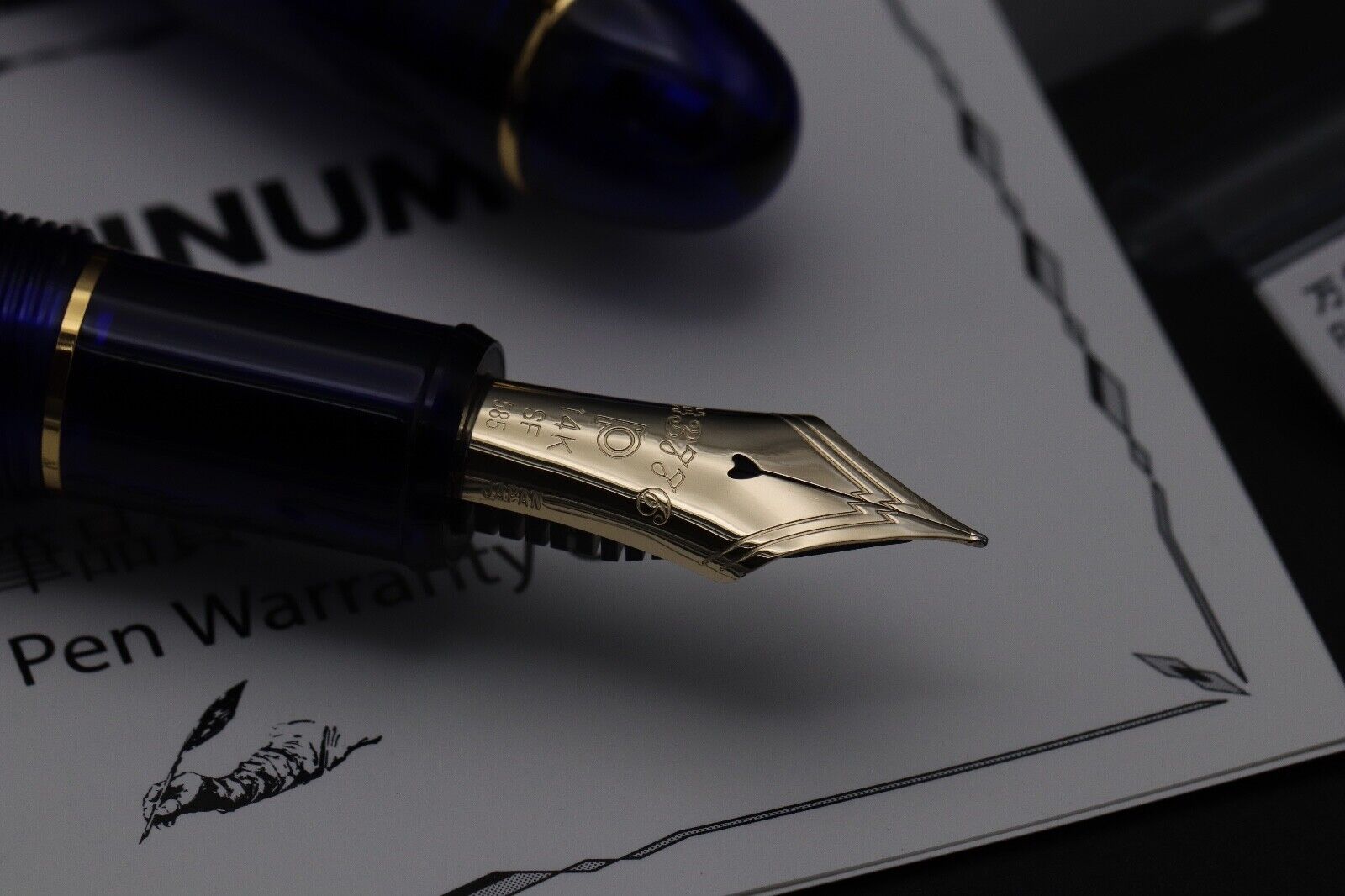 Platinum #3776 Century Chartres Blue GT Fountain Pen - SF Nib image 2