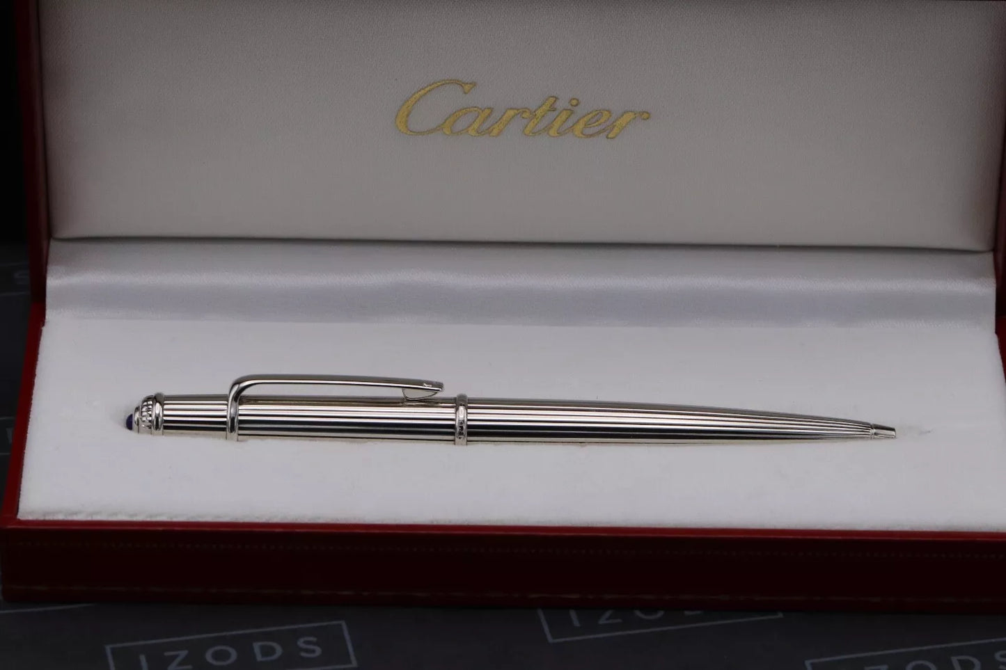 Cartier Diabolo Platinum-Plated Godron Ballpoint Pen image 5