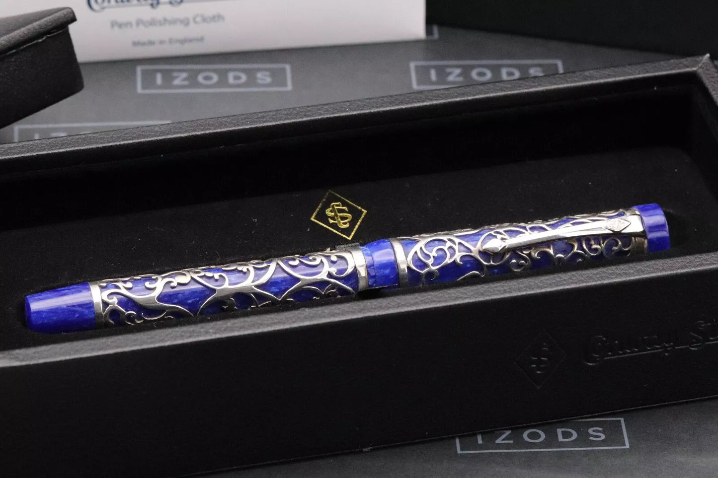 Conway Stewart Chatsworth Simpole Silver Blue LE25 Fountain Pen - UNUSED image 9
