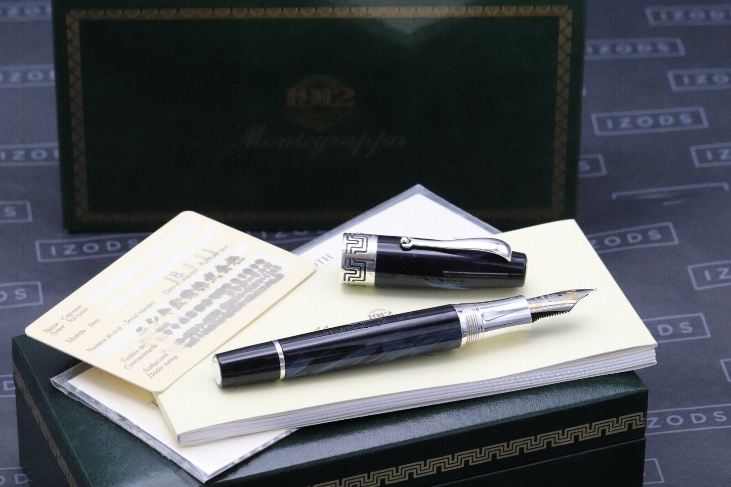 Montegrappa Extra 1st Edition Dark Blue Celluloid Fountain Pen image 0