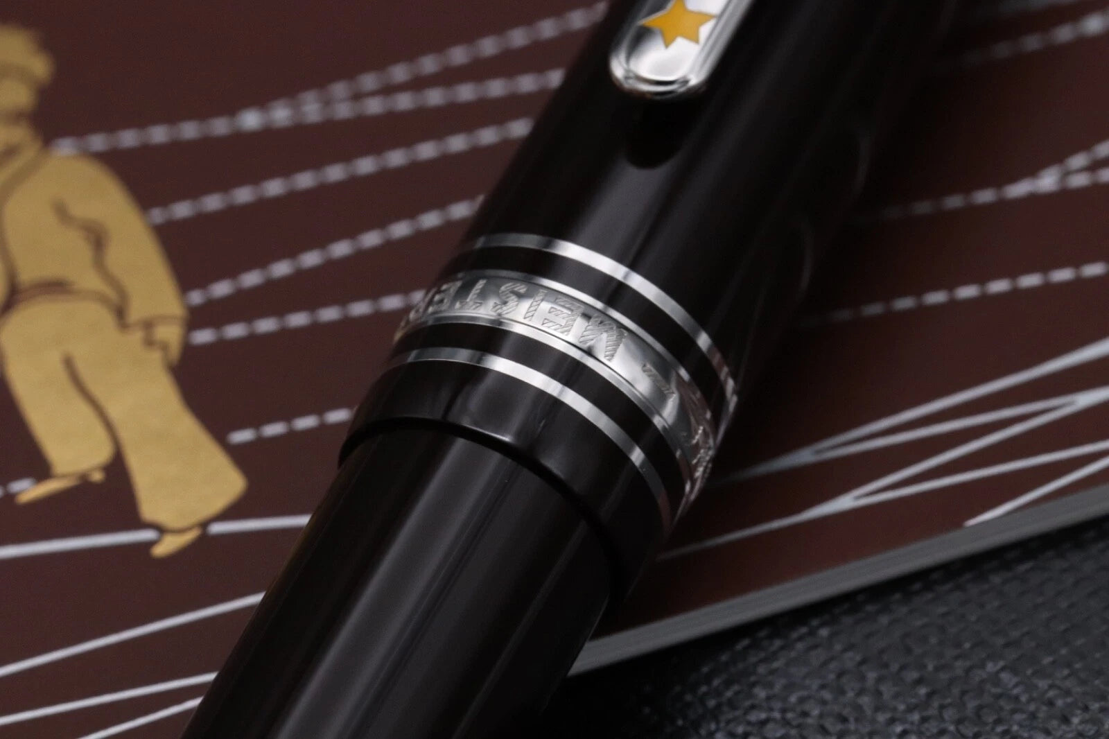 Montblanc Meisterstuck Classique Le Petit Prince Aviator Fountain Pen - UNUSED - Rare Factory Error Upside Down Cap Ring image 9