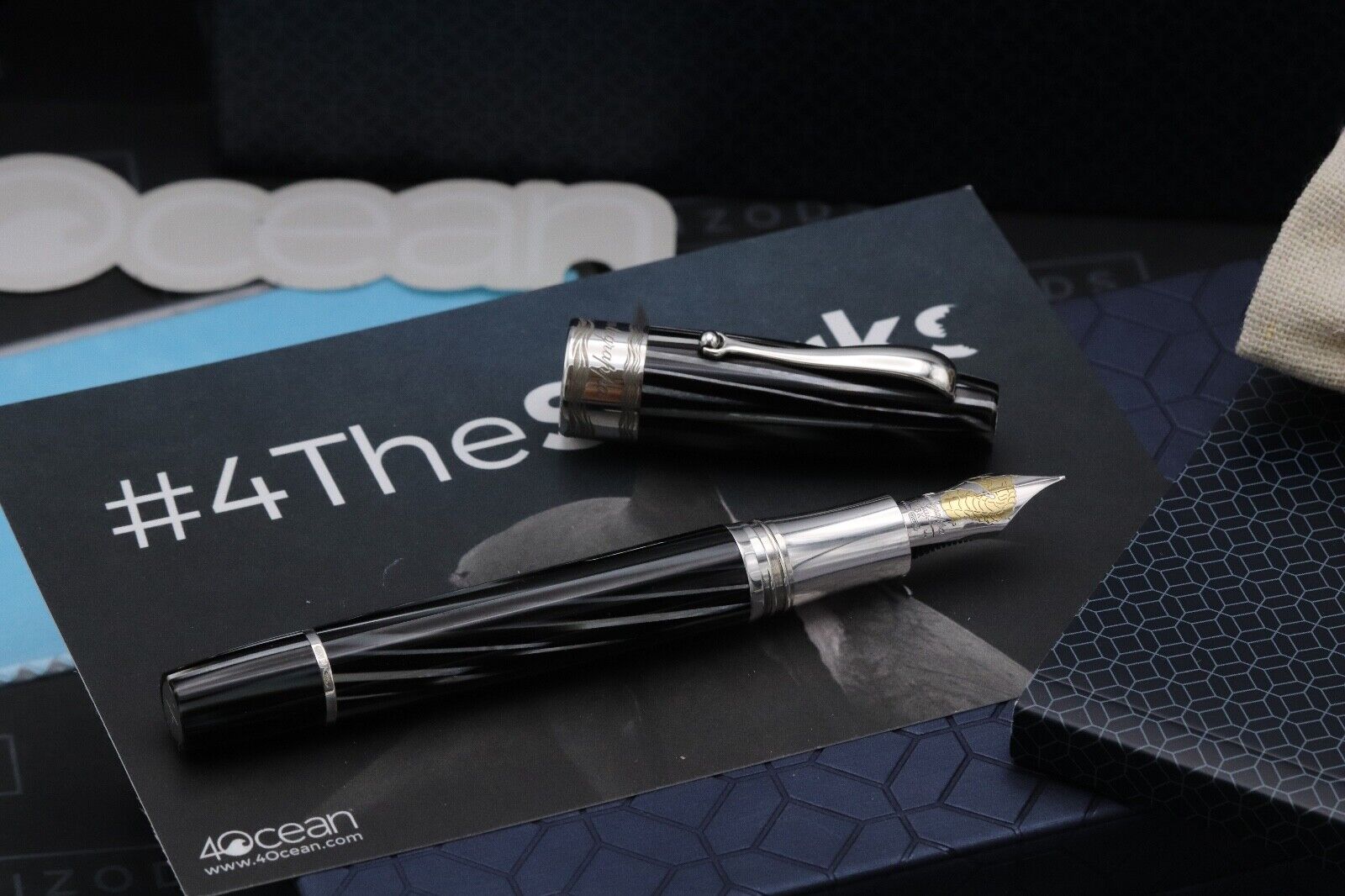 Montegrappa Extra Colori Del Mare Sharks LE15 Celluloid Fountain Pen image 1
