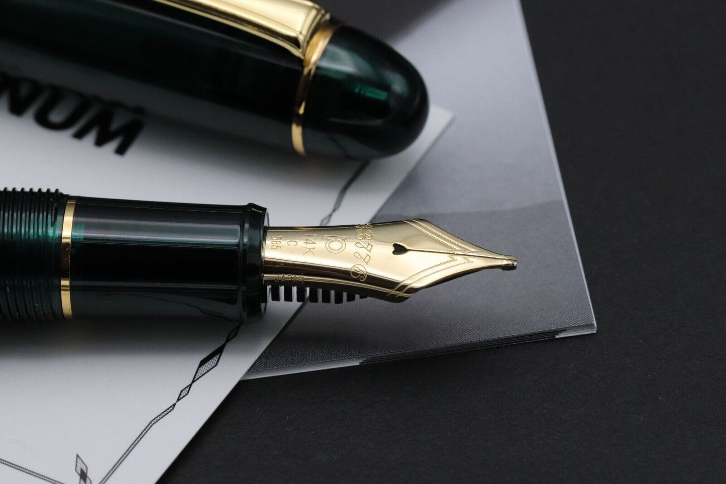Platinum #3776 Century Laurel Green Fountain Pen - CI Nib image 2
