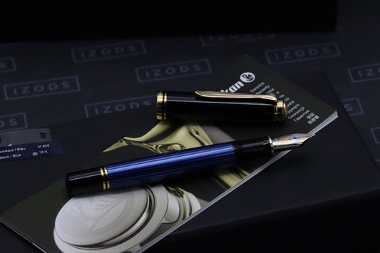 Pelikan Souveran M800 Blue Black Fountain Pen - EF Nib - UNUSED image 1