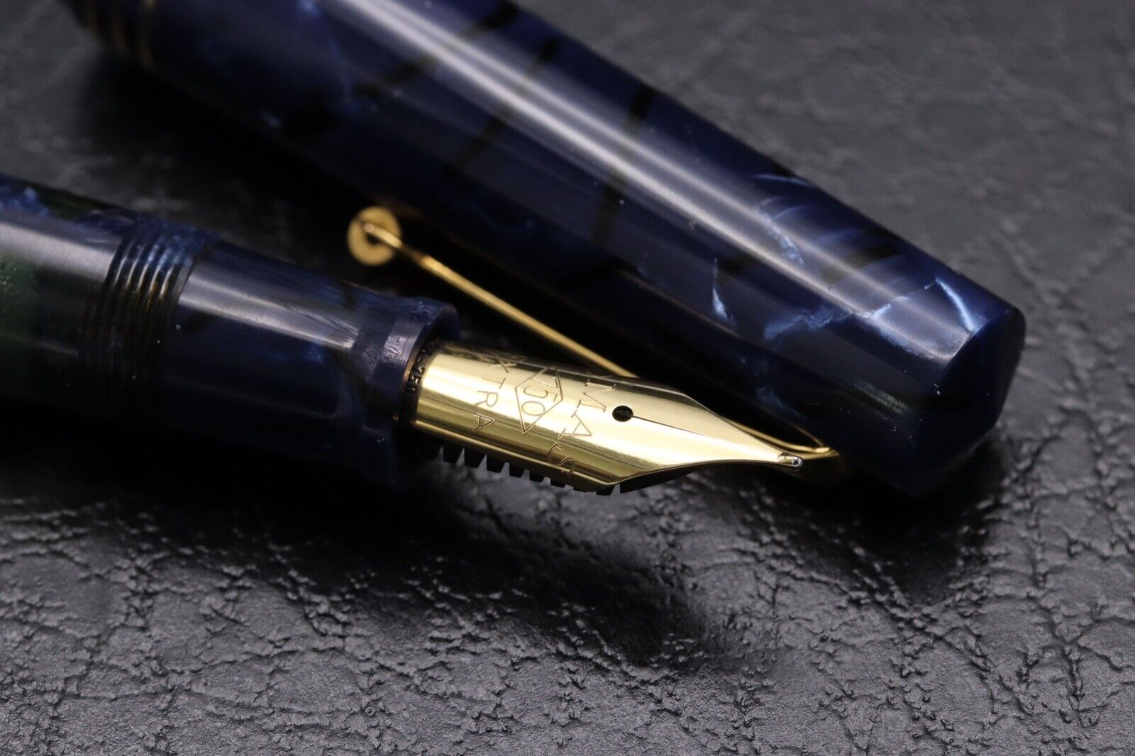 Omas 75th Anniversary Lucens Blue Royale Celluloid Limited Edition Fountain Pen image 4