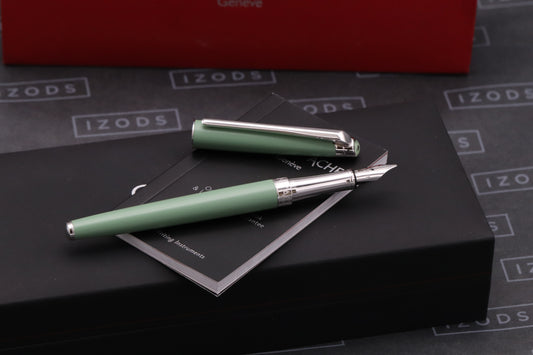 Caran d'Ache Leman Slim Vert de Gris Fountain Pen - Broad Nib