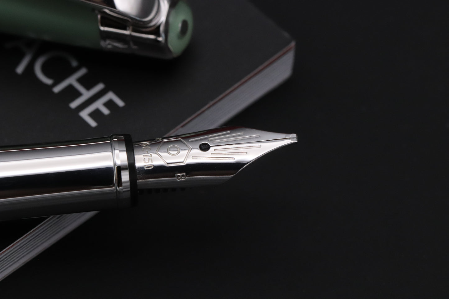 Caran d'Ache Leman Slim Vert de Gris Fountain Pen - Broad Nib