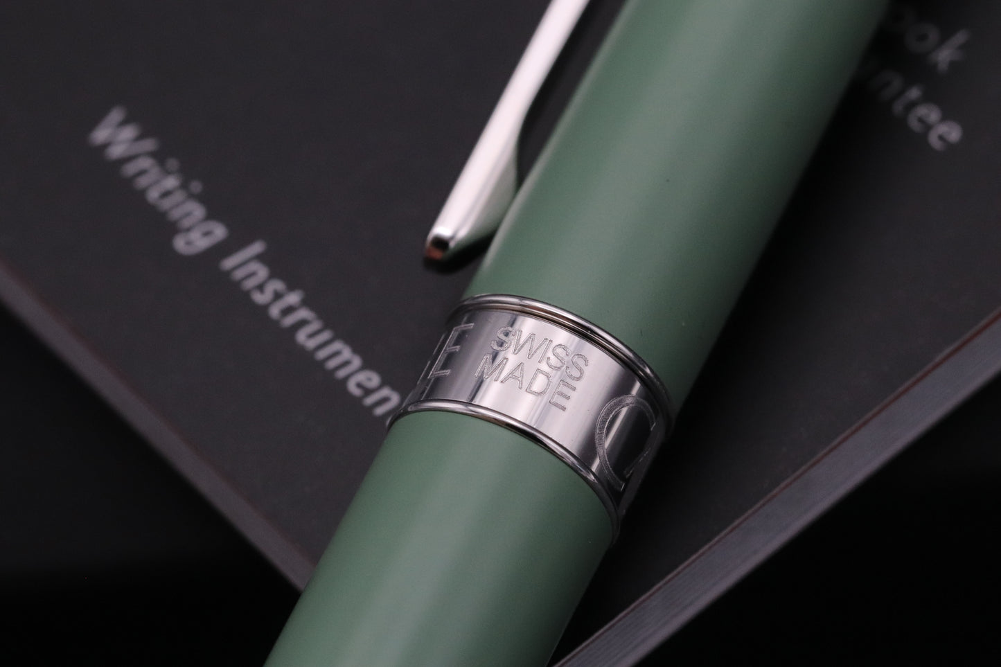 Caran d'Ache Leman Slim Vert de Gris Fountain Pen - Broad Nib