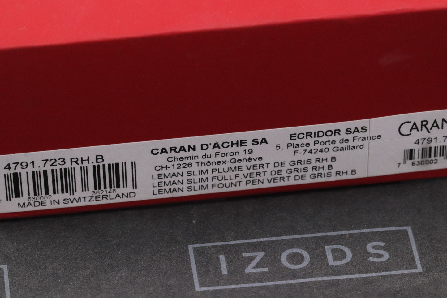 Caran d'Ache Leman Slim Vert de Gris Fountain Pen - Broad Nib