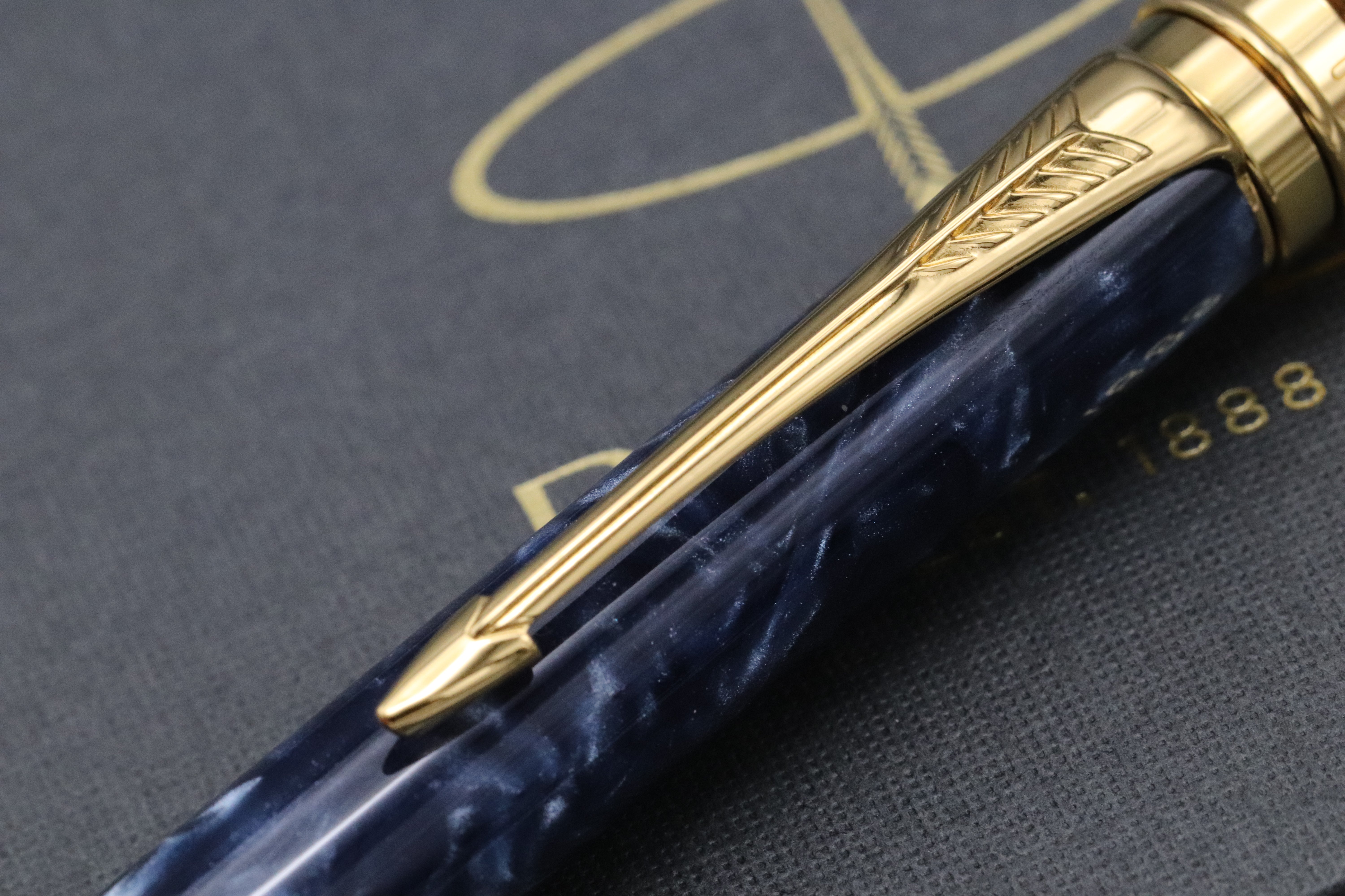 筆記具 Parker duofold Parker Duofold Blue Marble Ballpoint Pen - MK1 - 1991 – IZODS