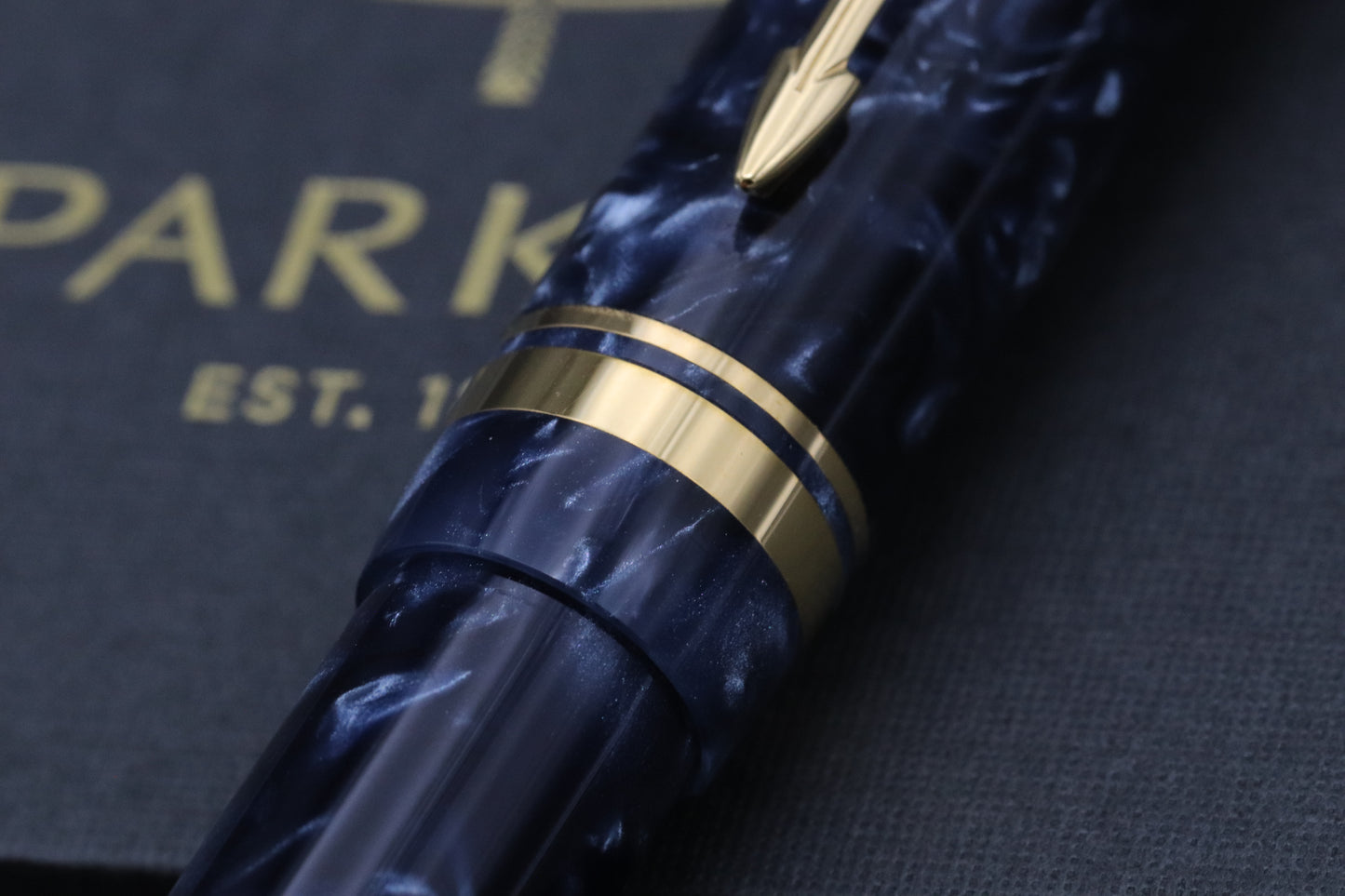 Parker Duofold Centennial Blue Marble Fountain Pen - MK1 - 1990