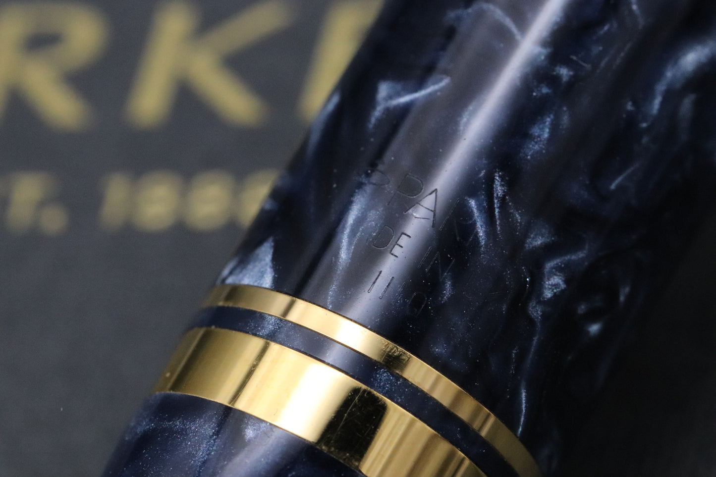 Parker Duofold Centennial Blue Marble Fountain Pen - MK1 - 1990