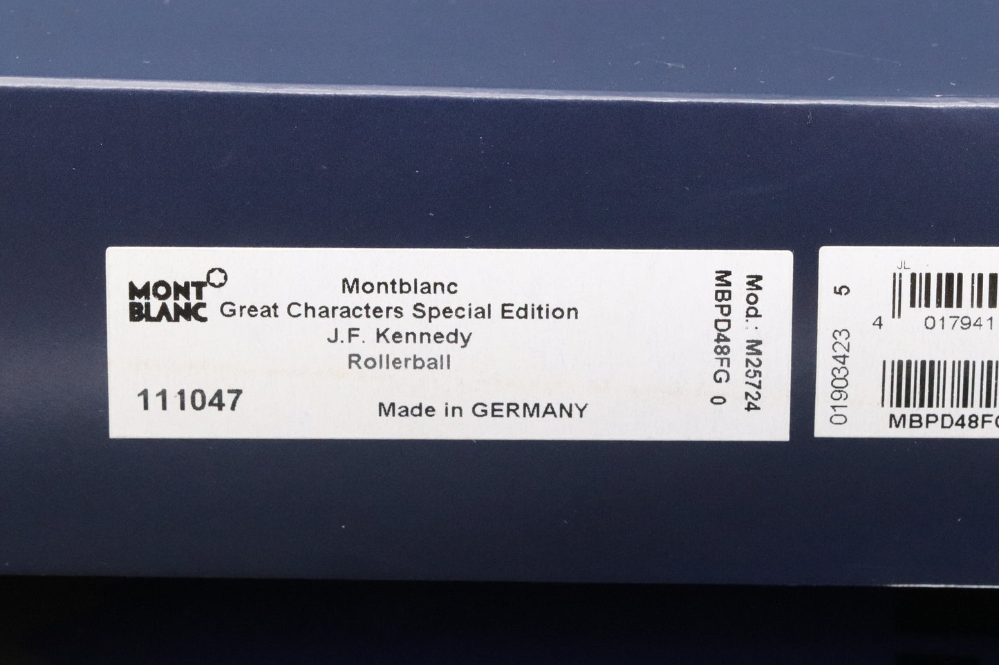 Montblanc Great Characters John F. Kennedy JFK Blue Rollerball Pen