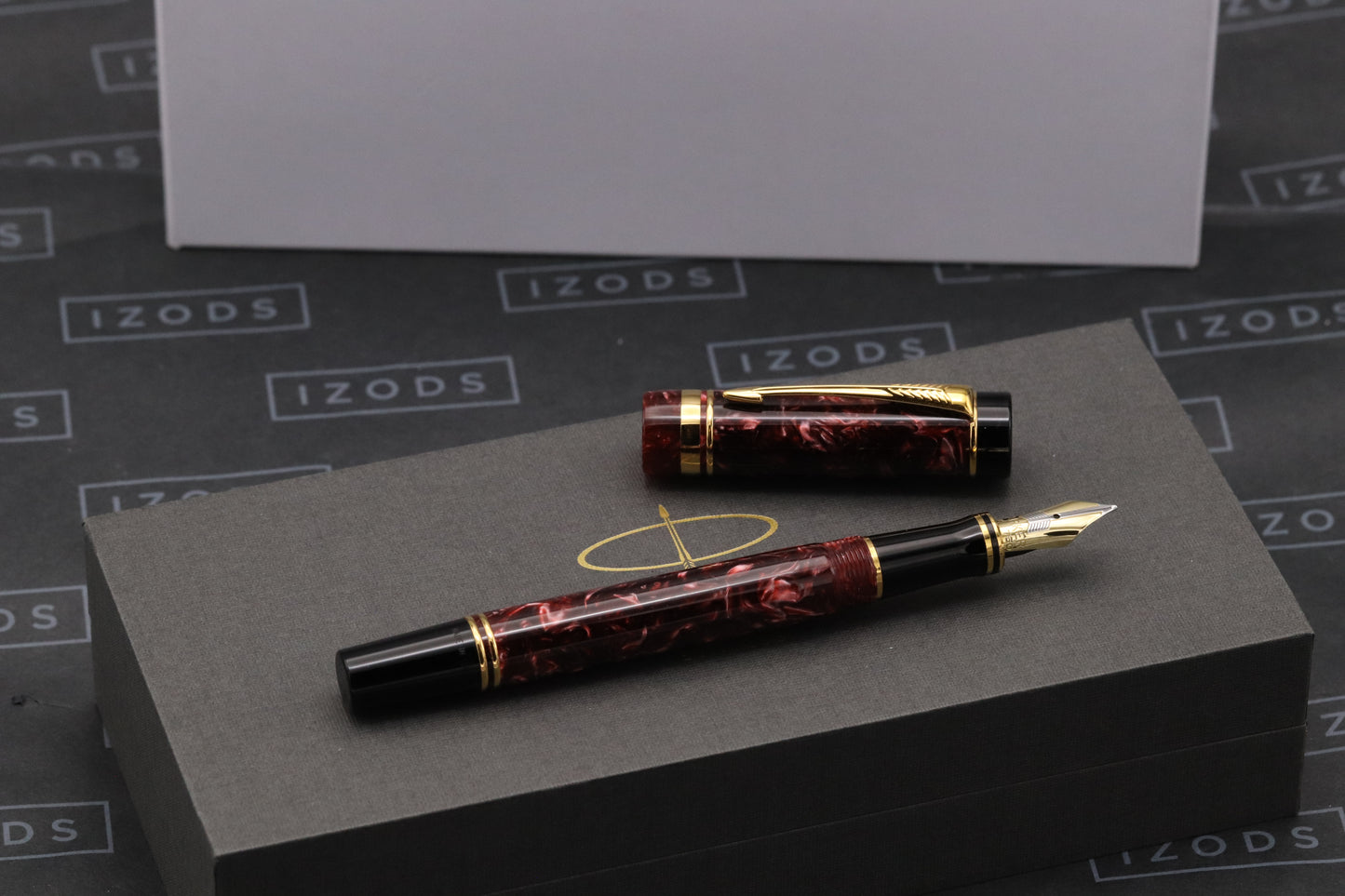 Parker Duofold International Red Marble Fountain Pen - MK1 - 1995
