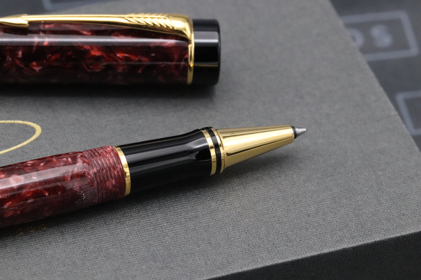 Parker Duofold Red Marble Rollerball Pen - MK1 - 1990