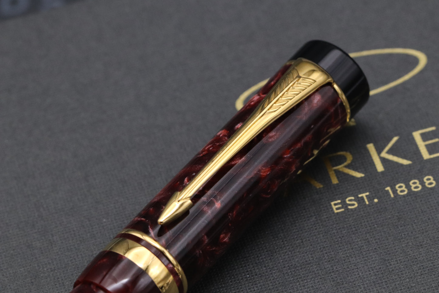 Parker Duofold Red Marble Rollerball Pen - MK1 - 1990