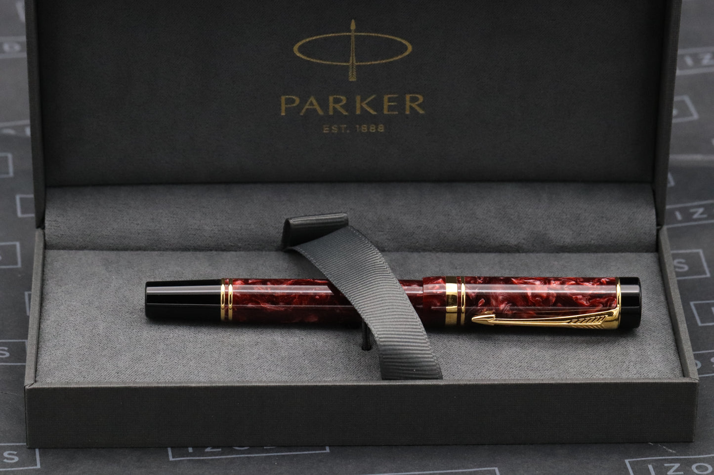 Parker Duofold Red Marble Rollerball Pen - MK1 - 1990