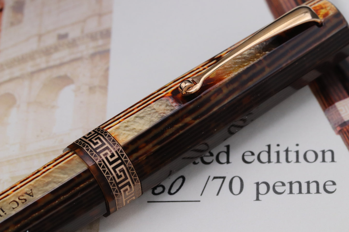 ASC IL Gladiatore Arco Bronze Celluloid LE70 Fountain Pen - #8 Magiflex Nib