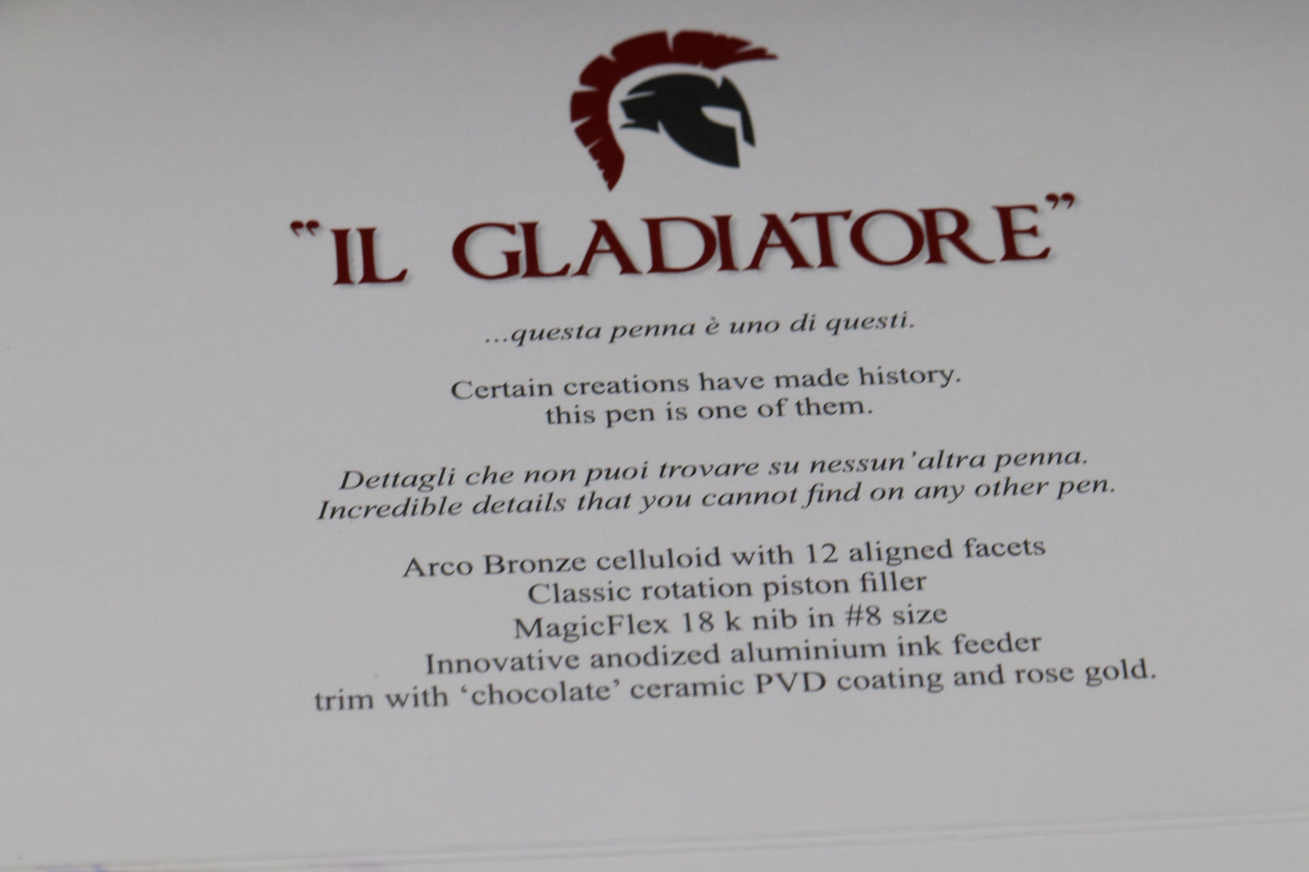 ASC IL Gladiatore Arco Bronze Celluloid LE70 Fountain Pen - #8 Magiflex Nib
