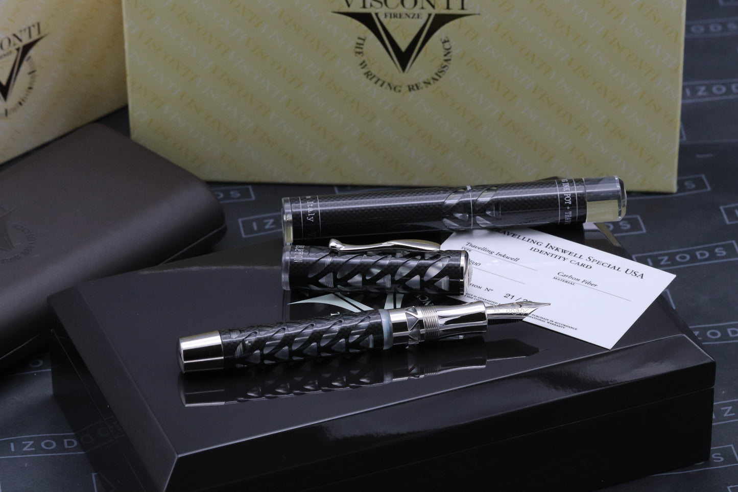 Visconti Carbon Fibre Skeleton LE22 Fountain Pen and Inkwell - UNUSED