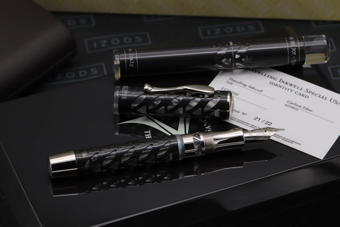 Visconti Carbon Fibre Skeleton LE22 Fountain Pen and Inkwell - UNUSED