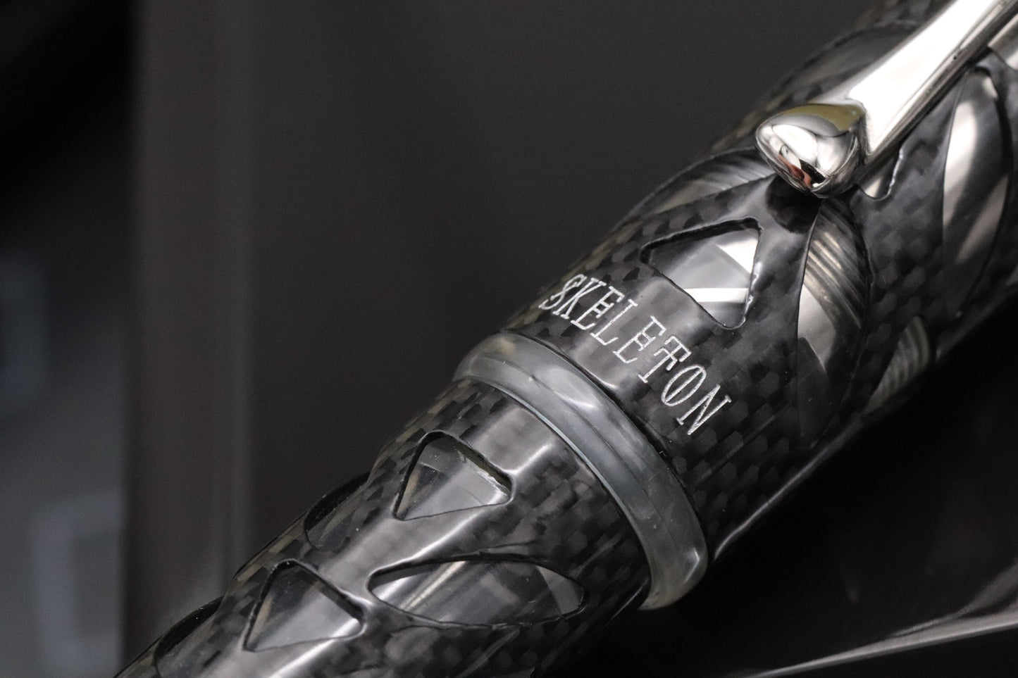 Visconti Carbon Fibre Skeleton LE22 Fountain Pen and Inkwell - UNUSED