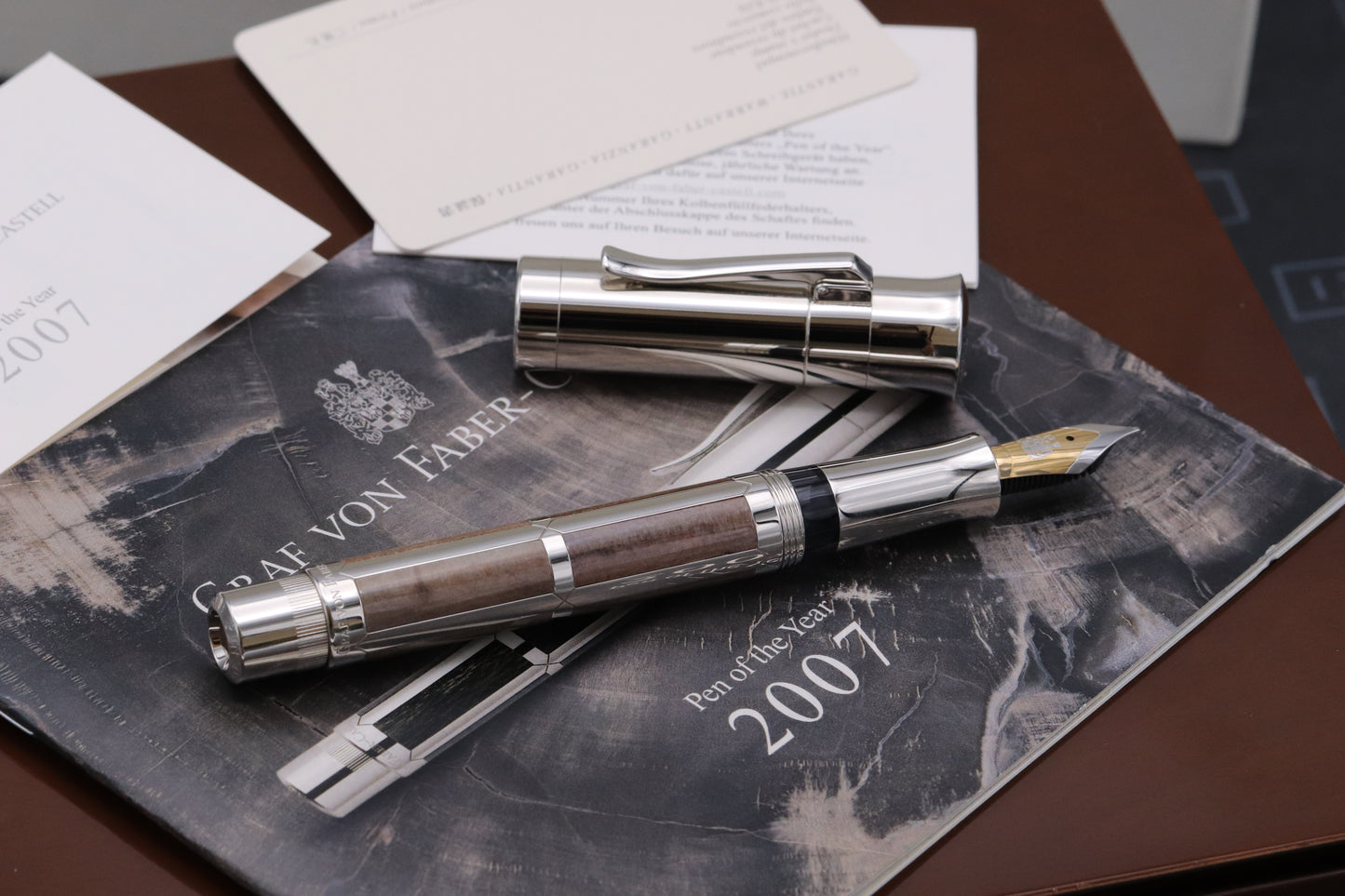 Graf von Faber-Castell Pen of the Year 2007 Petrified Wood Fountain Pen - UNUSED