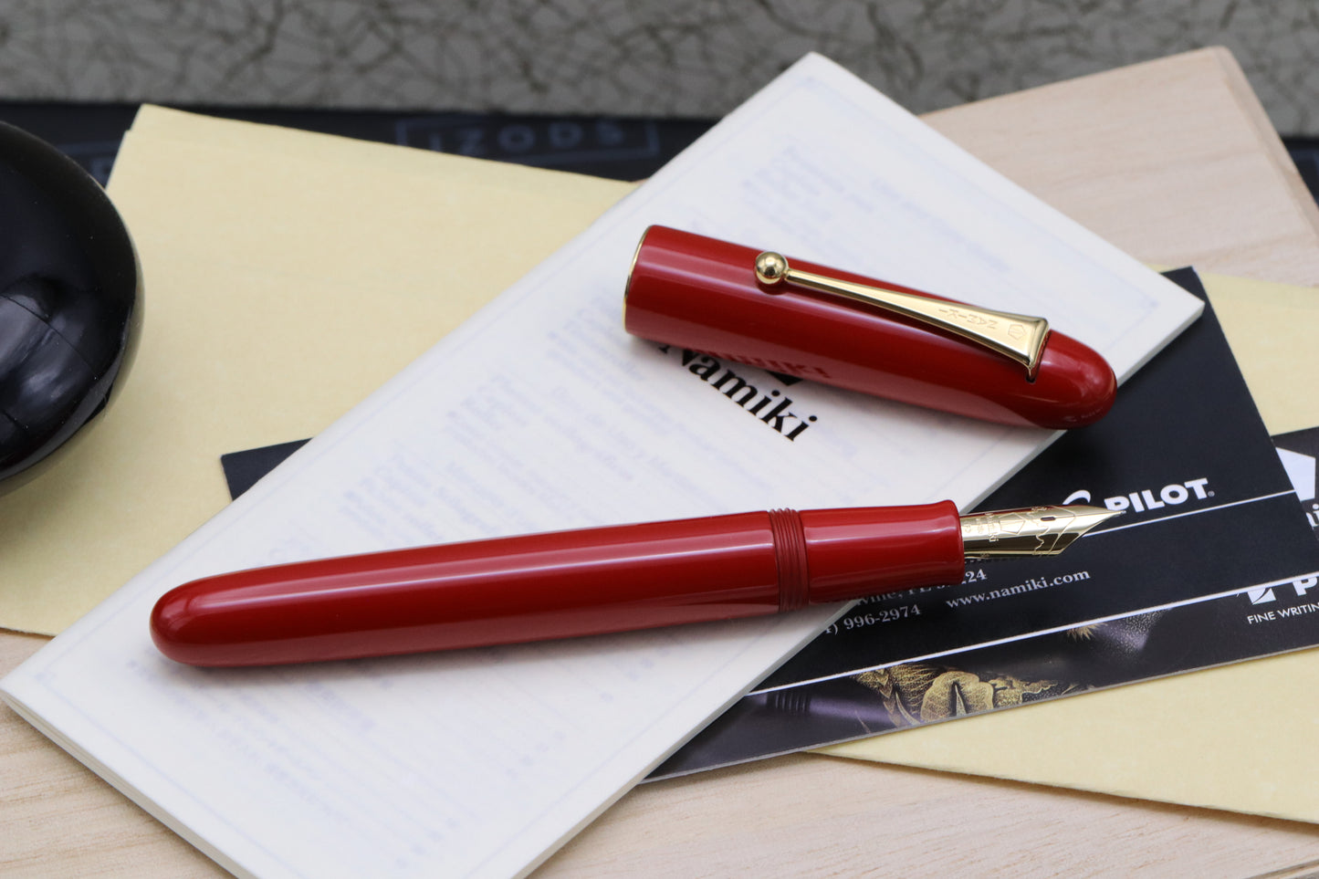 Namiki Yukari Royale Vermillion Urushi Fountain Pen - Fine Nib