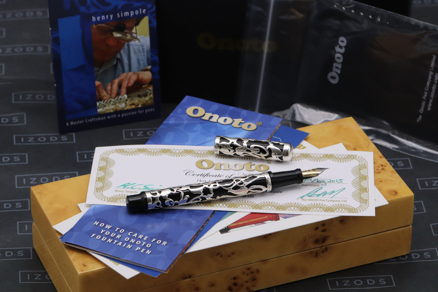 Onoto Overlay No. 1 Sterling Silver Henry Simpole LE500 Fountain Pen - UNUSED