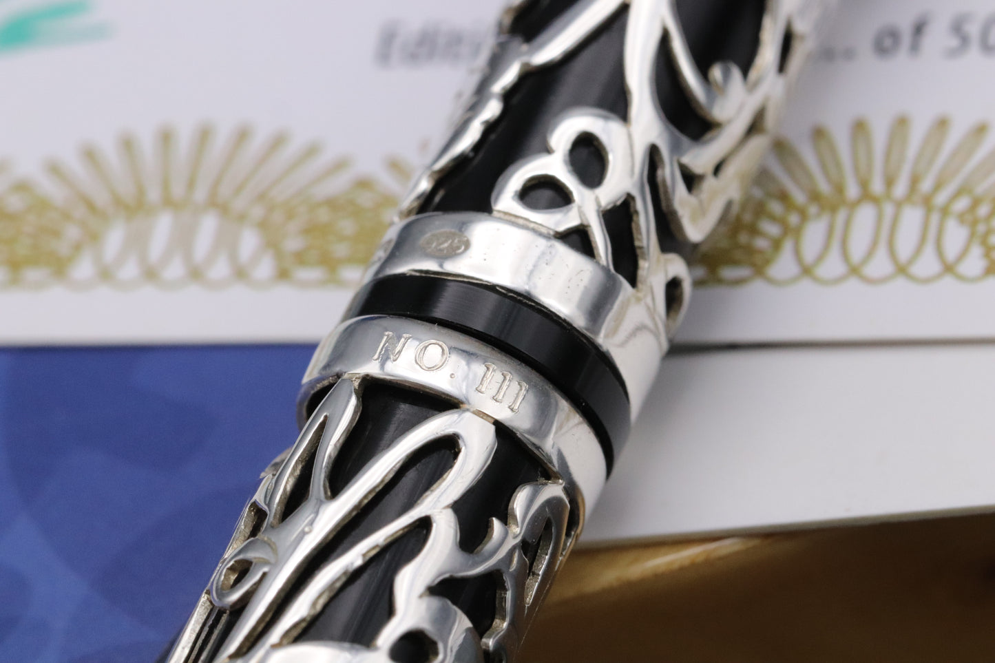Onoto Overlay No. 1 Sterling Silver Henry Simpole LE500 Fountain Pen - UNUSED