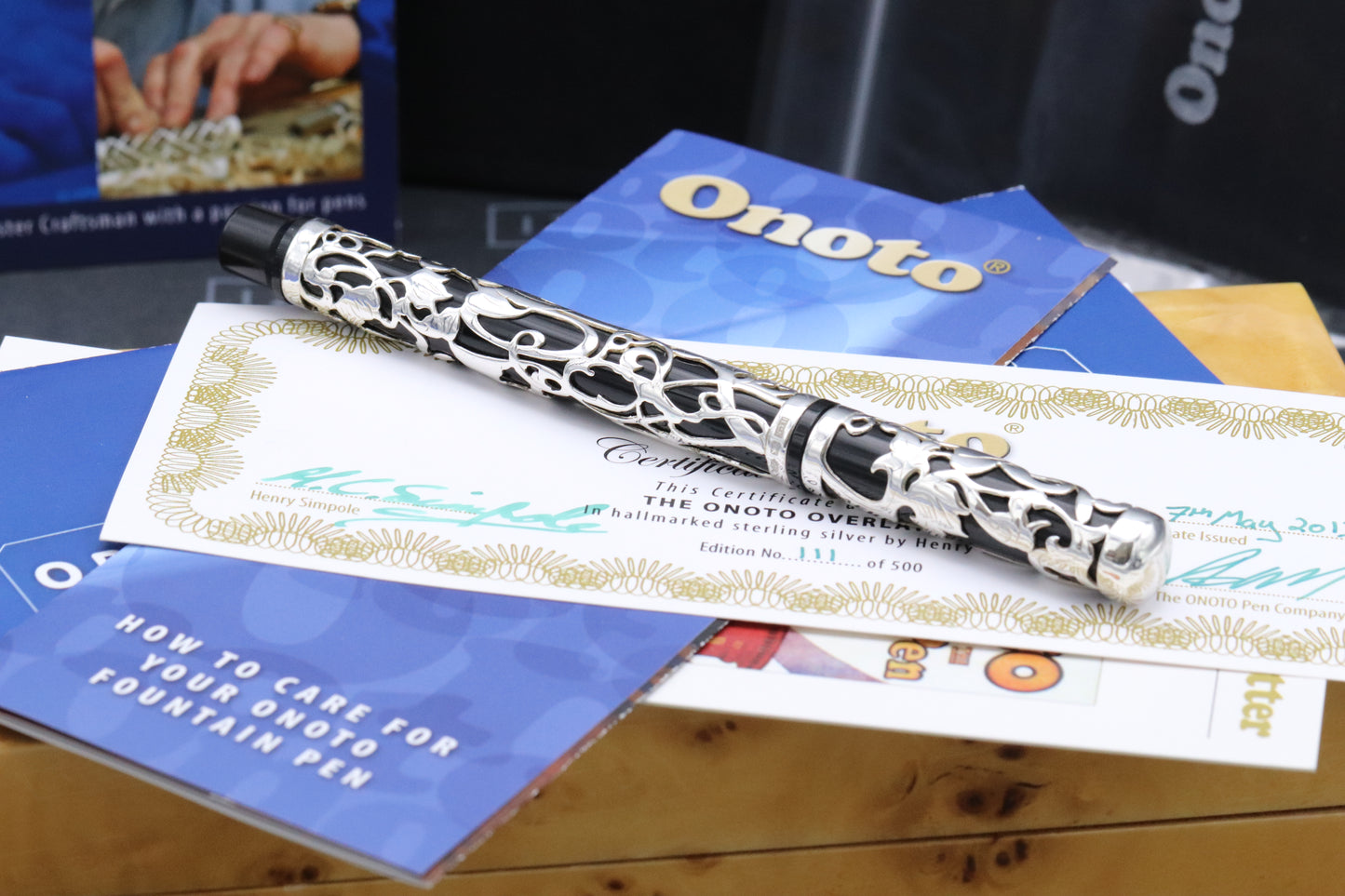 Onoto Overlay No. 1 Sterling Silver Henry Simpole LE500 Fountain Pen - UNUSED