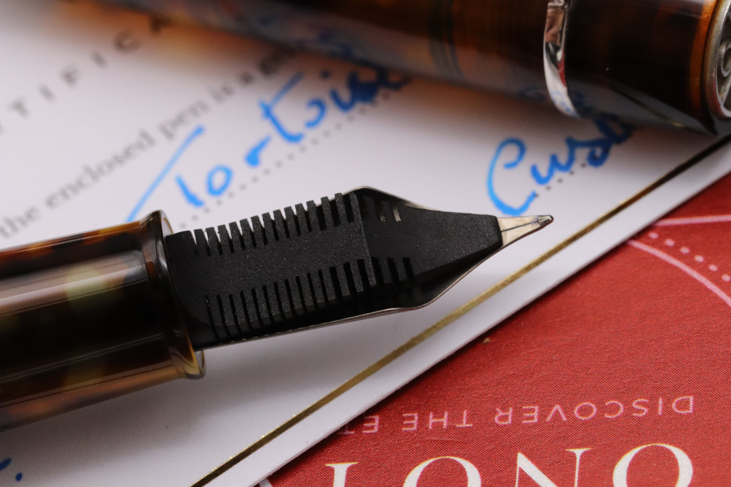 Onoto Magna Tortoiseshell Oceania Turtle Prototype Fountain Pen - EF #8 Ti Nib