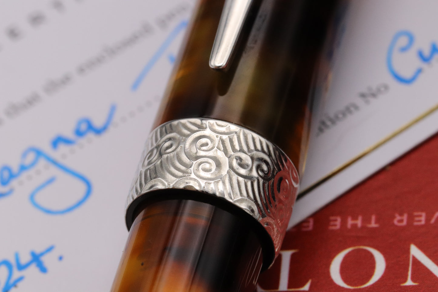 Onoto Magna Tortoiseshell Oceania Turtle Prototype Fountain Pen - EF #8 Ti Nib