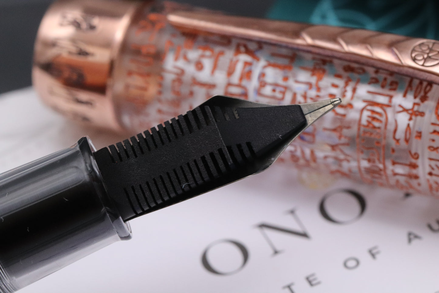 Onoto Rosetta Stone Copper Demonstrator Prototype Fountain Pen - EF #8 Ti Flex Nib