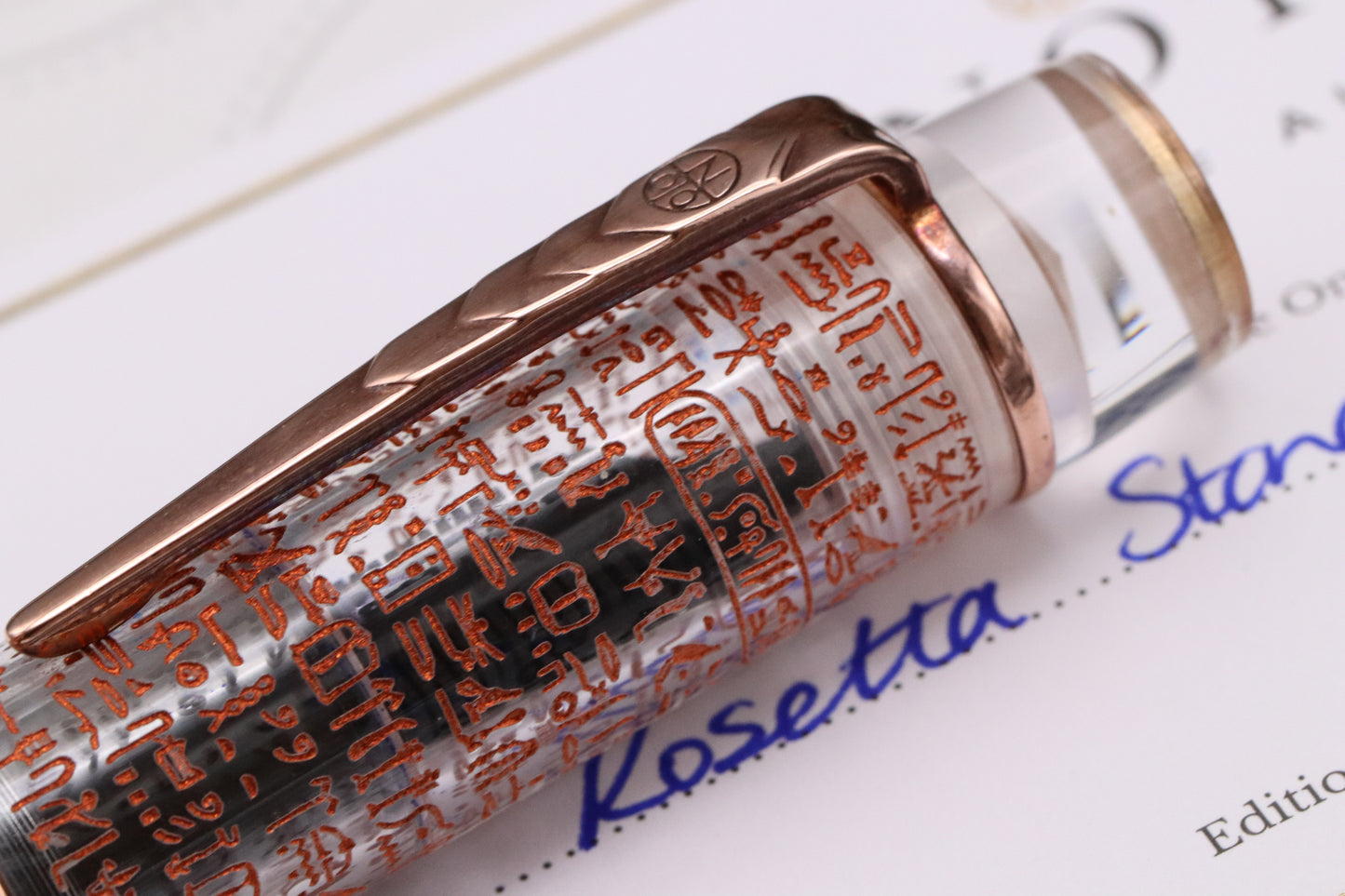 Onoto Rosetta Stone Copper Demonstrator Prototype Fountain Pen - EF #8 Ti Flex Nib