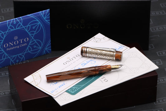Onoto Sequoyah Vine Sterling Silver 1/1 Fountain Pen - 18k EF Nib