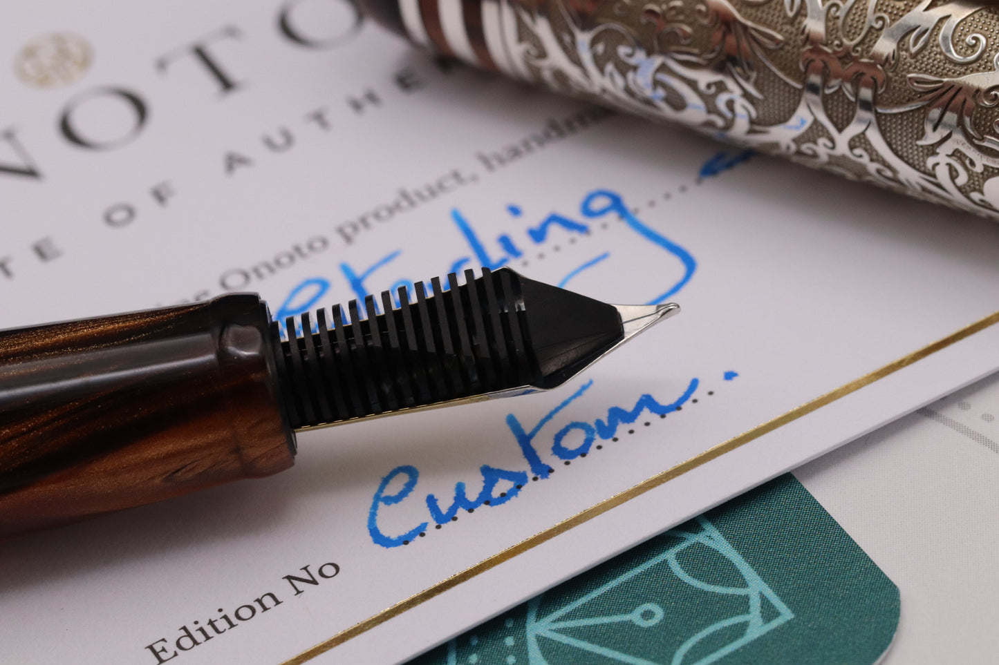 Onoto Sequoyah Vine Sterling Silver 1/1 Fountain Pen - 18k EF Nib