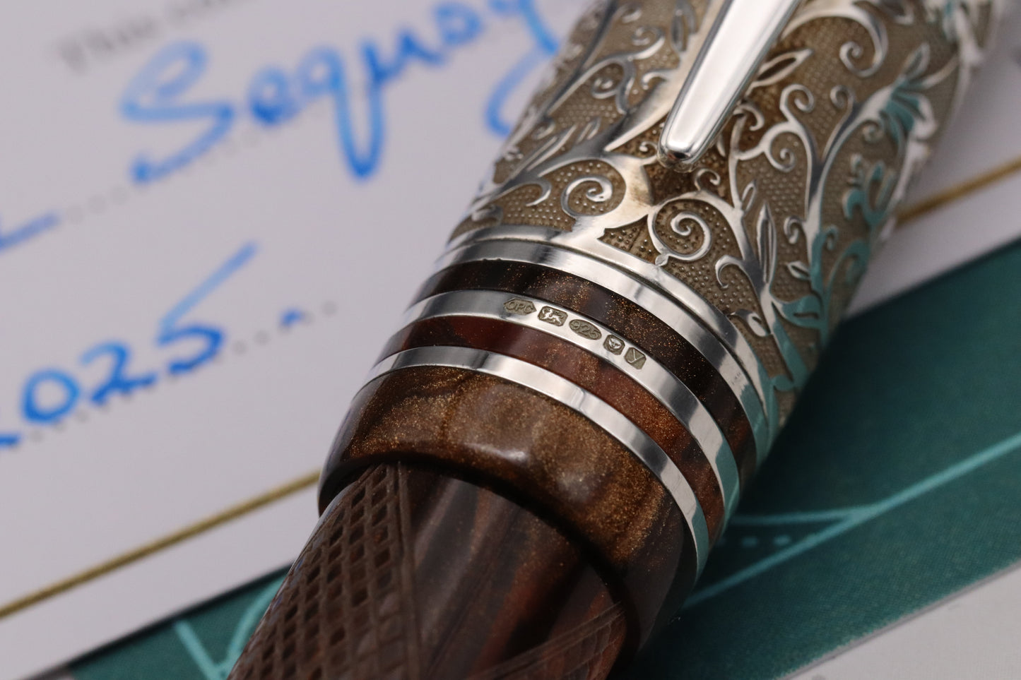Onoto Sequoyah Vine Sterling Silver 1/1 Fountain Pen - 18k EF Nib