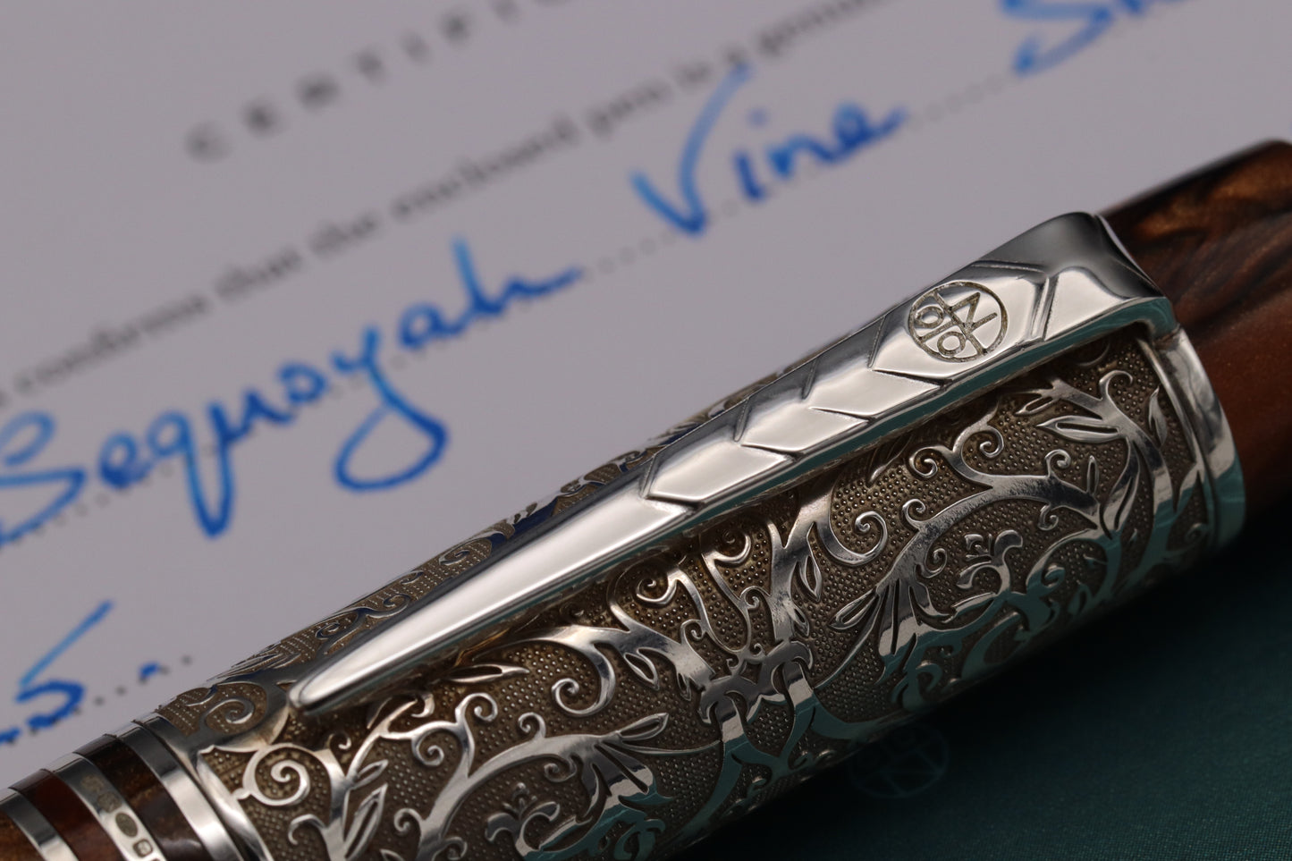 Onoto Sequoyah Vine Sterling Silver 1/1 Fountain Pen - 18k EF Nib