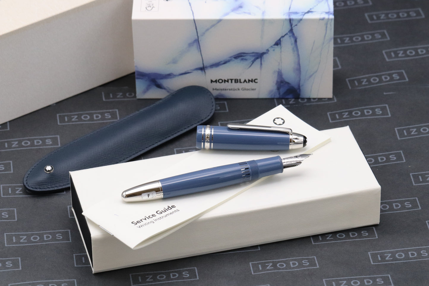 Montblanc Meisterstuck 146 LeGrand Glacier Fountain Pen and Pouch