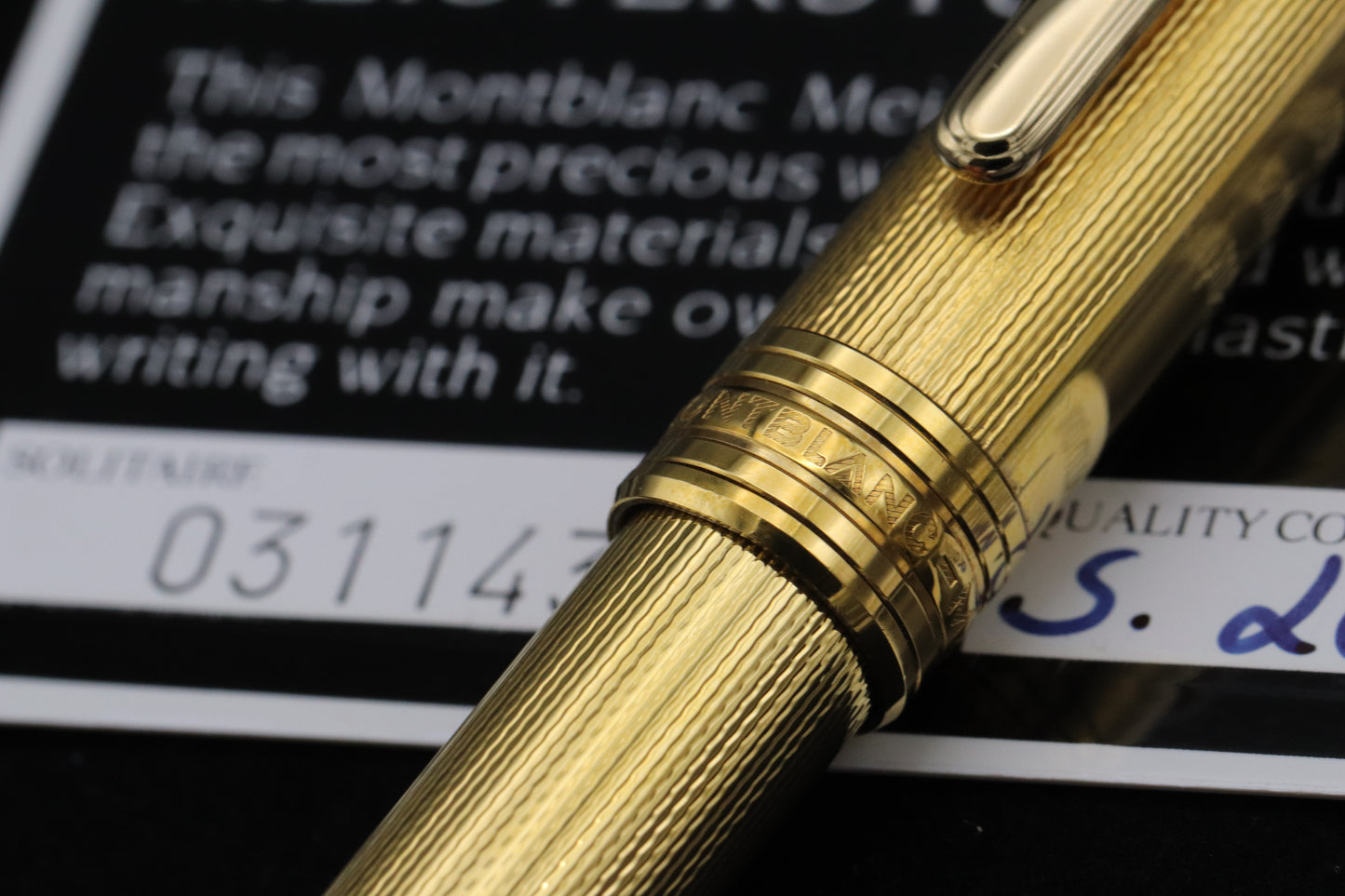 Montblanc Meisterstuck 163 Classique Gold Barley Rollerball Pen