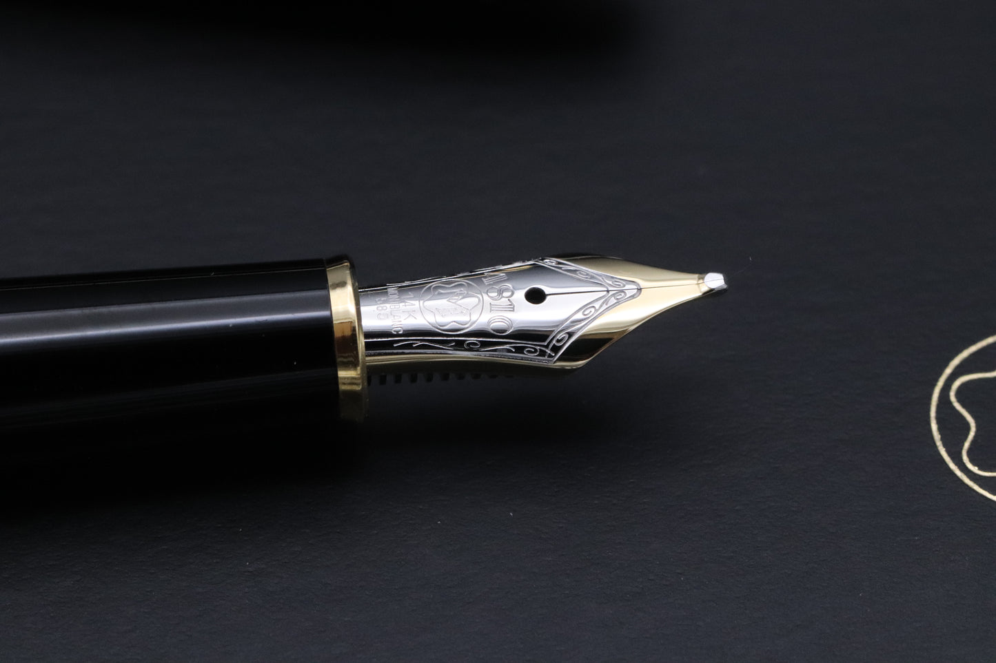 Montblanc Meisterstuck 144 Classique Gold Coated Fountain Pen - Broad Nib