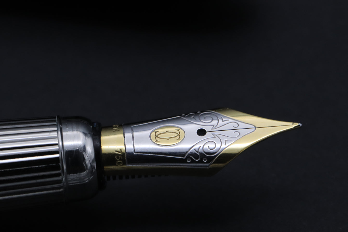 Cartier Louis Cartier Black Godron Fountain Pen