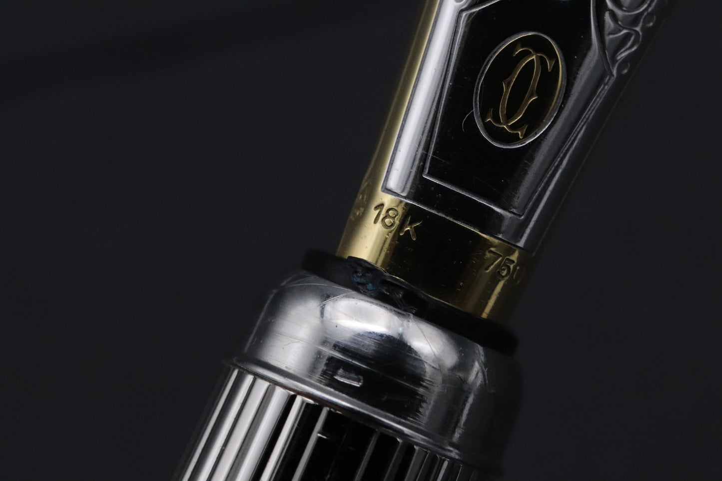 Cartier Louis Cartier Black Godron Fountain Pen