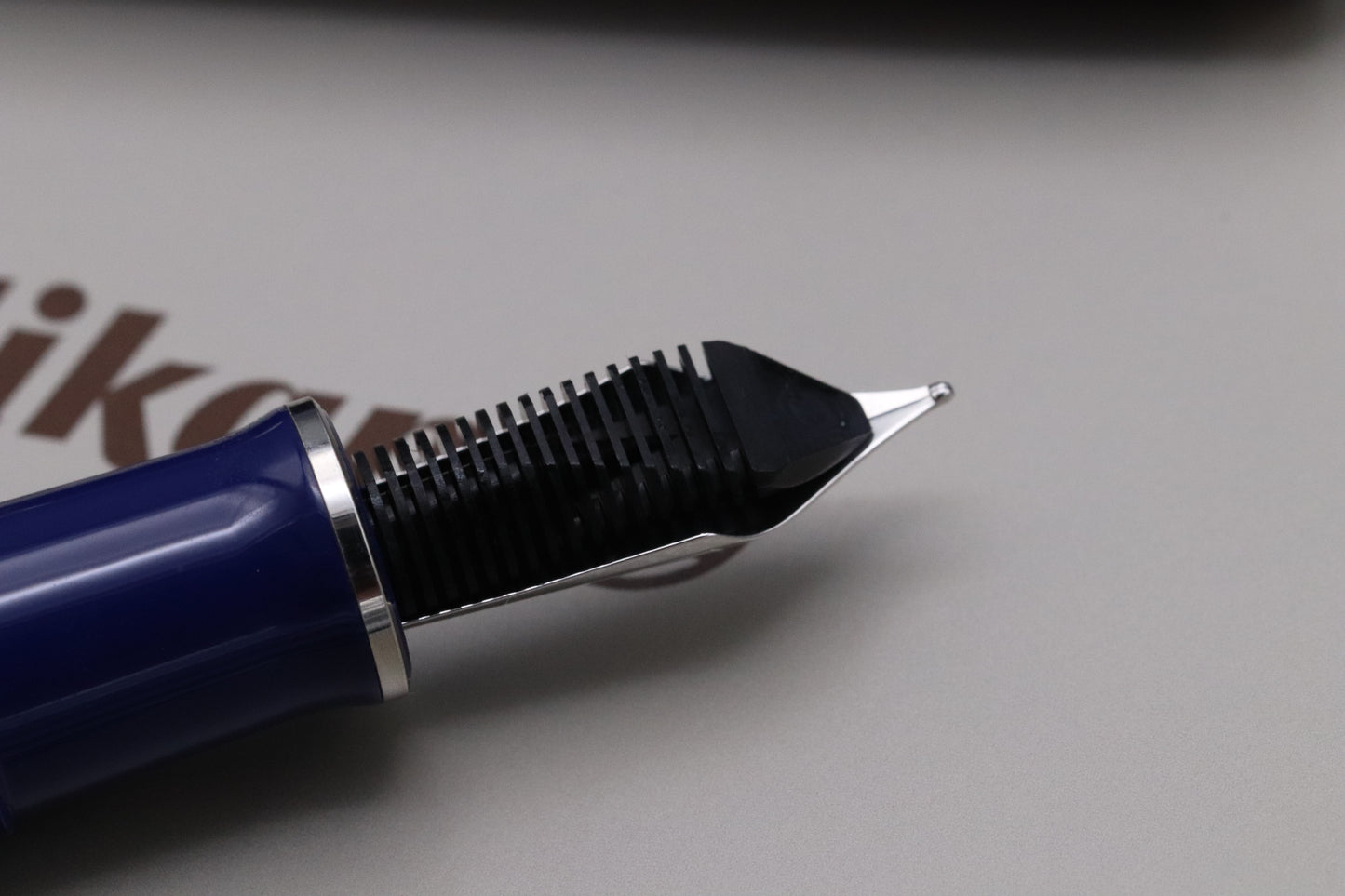 Pelikan Souveran M815 Metal Striped Blue Fountain Pen - DIPPED - Fine Nib