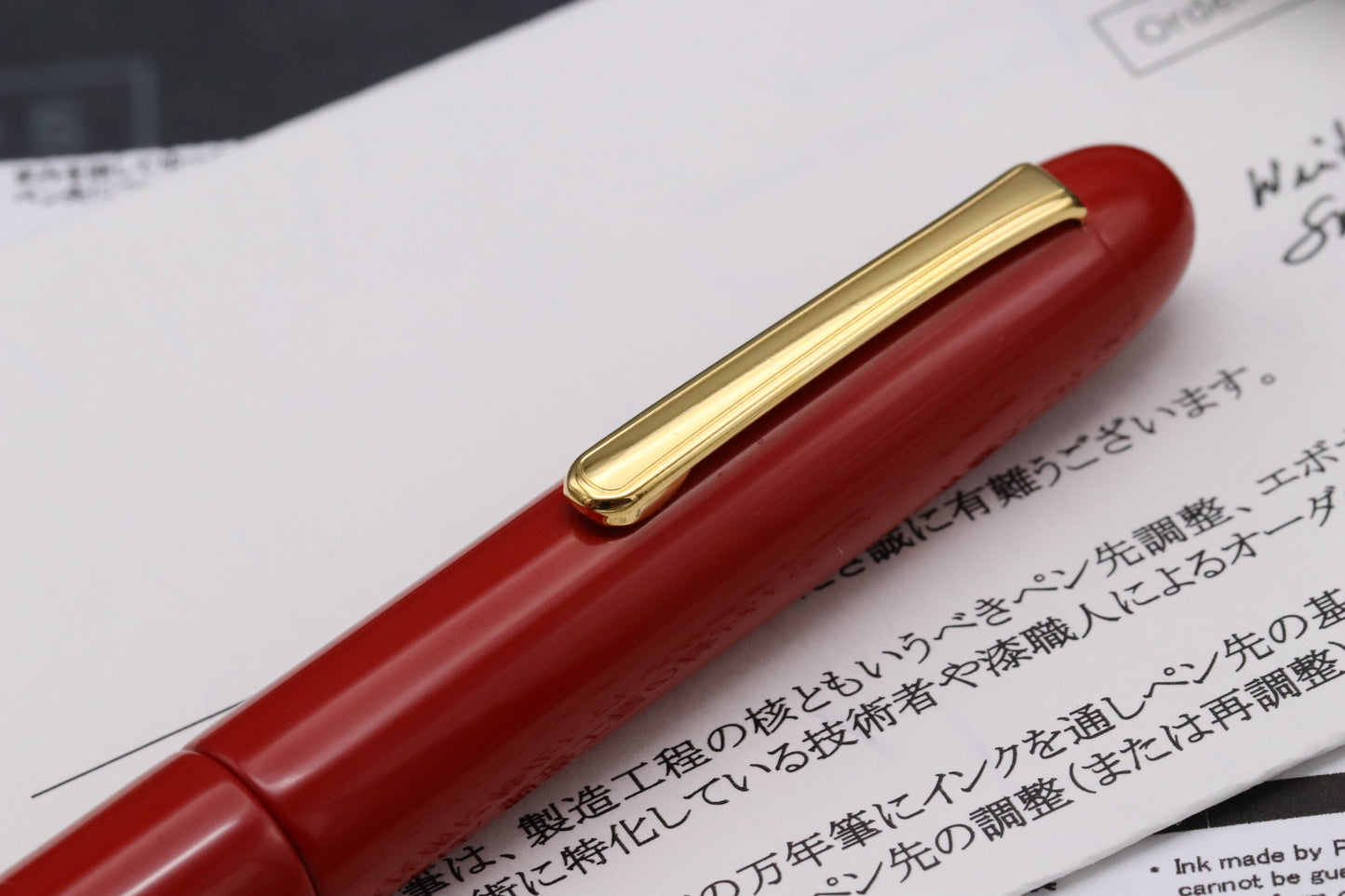 Nakaya Long Writer Shu Fountain Pen - DIPPED - Medium Nib
