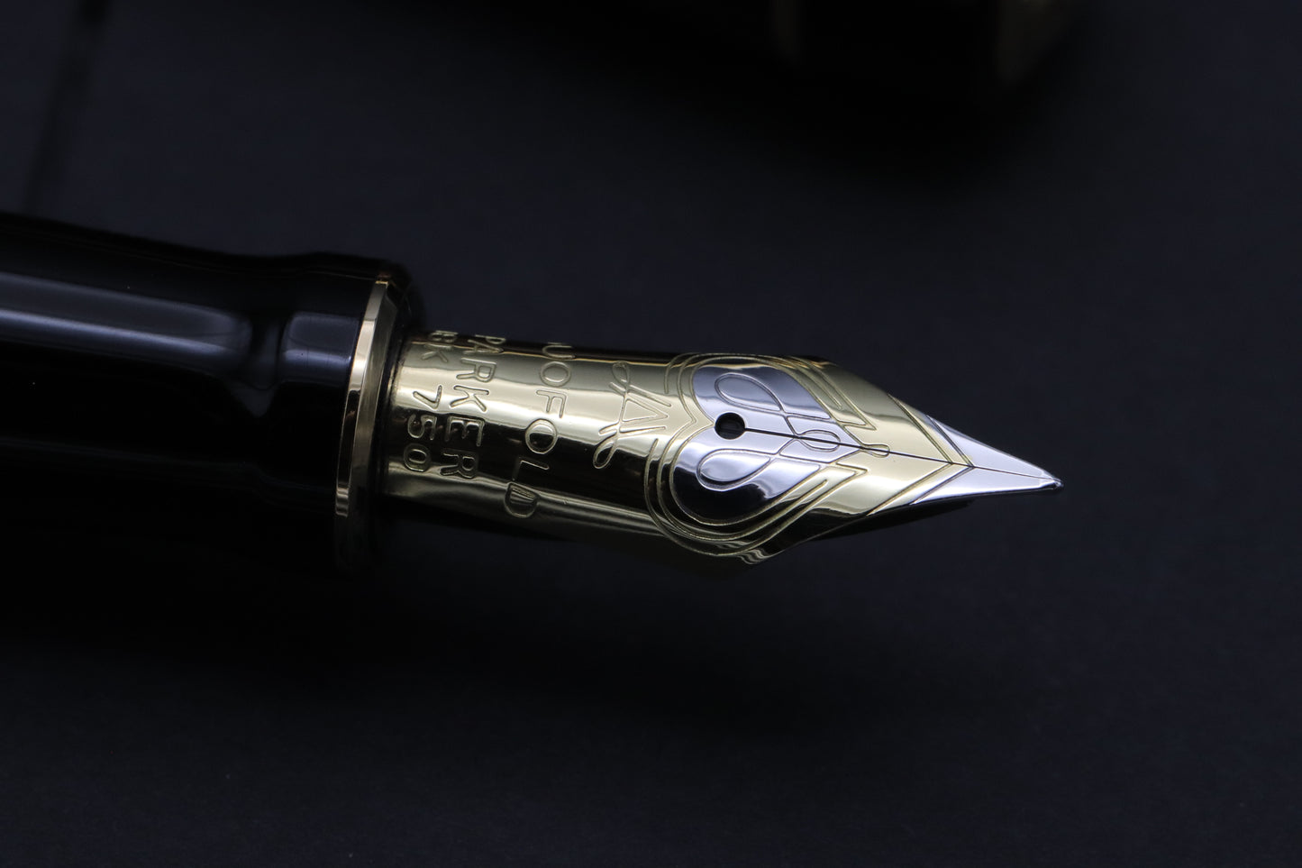 Parker Duofold Centennial Check Amber Fountain Pen - EF Nib
