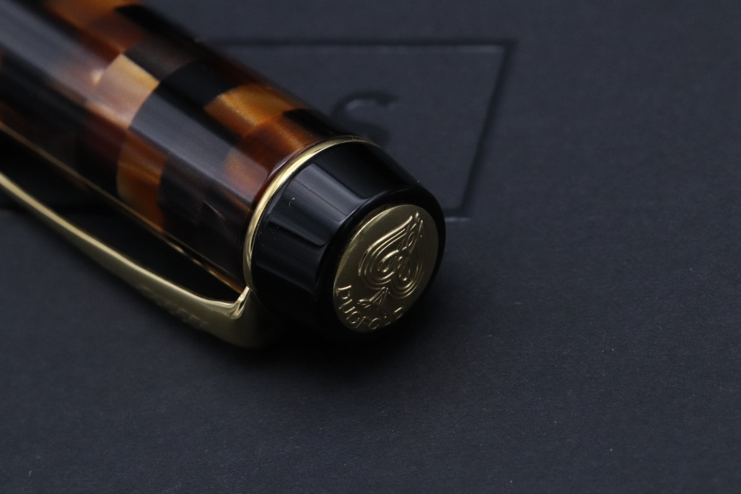 Parker Duofold Centennial Check Amber Fountain Pen - EF Nib