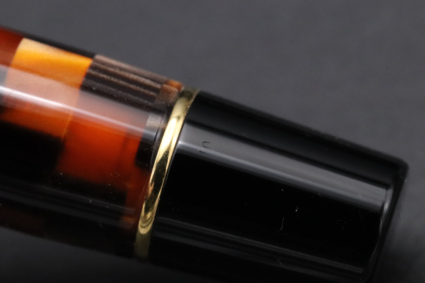 Parker Duofold Centennial Check Amber Fountain Pen - EF Nib