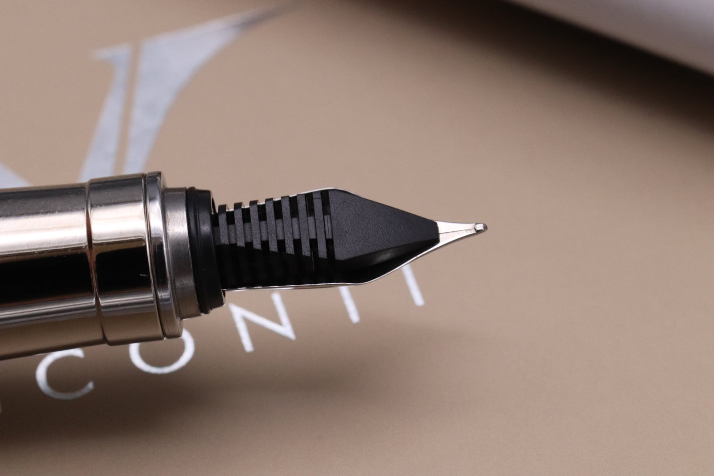 Visconti Rembrandt White Marble Resin Fountain Pen - Fine Nib